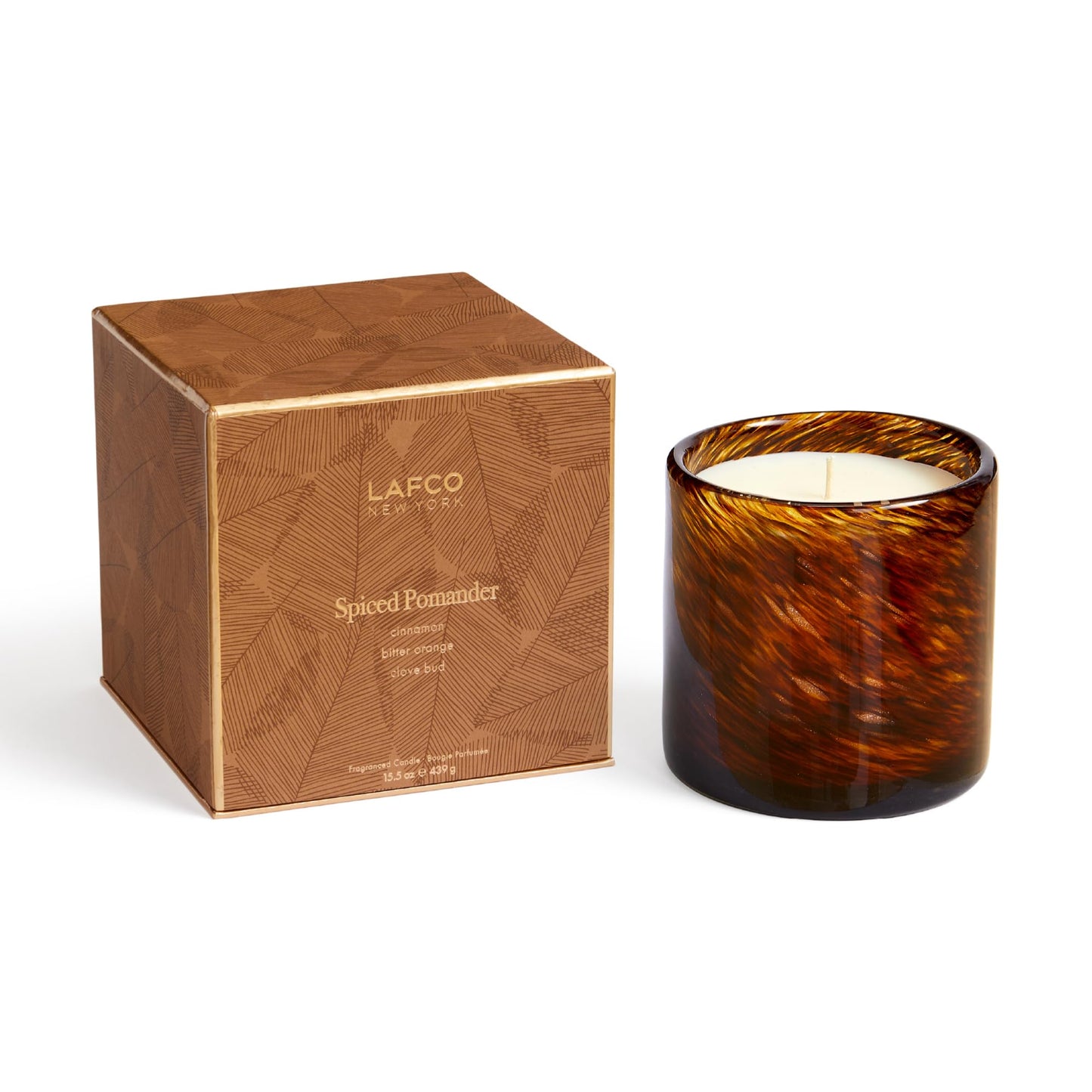 LAFCO New York Holiday Signature Fall Candle – Spiced Pomander | 15.5 oz, 90-Hour Burn, Reusable Hand-Blown Glass Vessel, Made in The USA