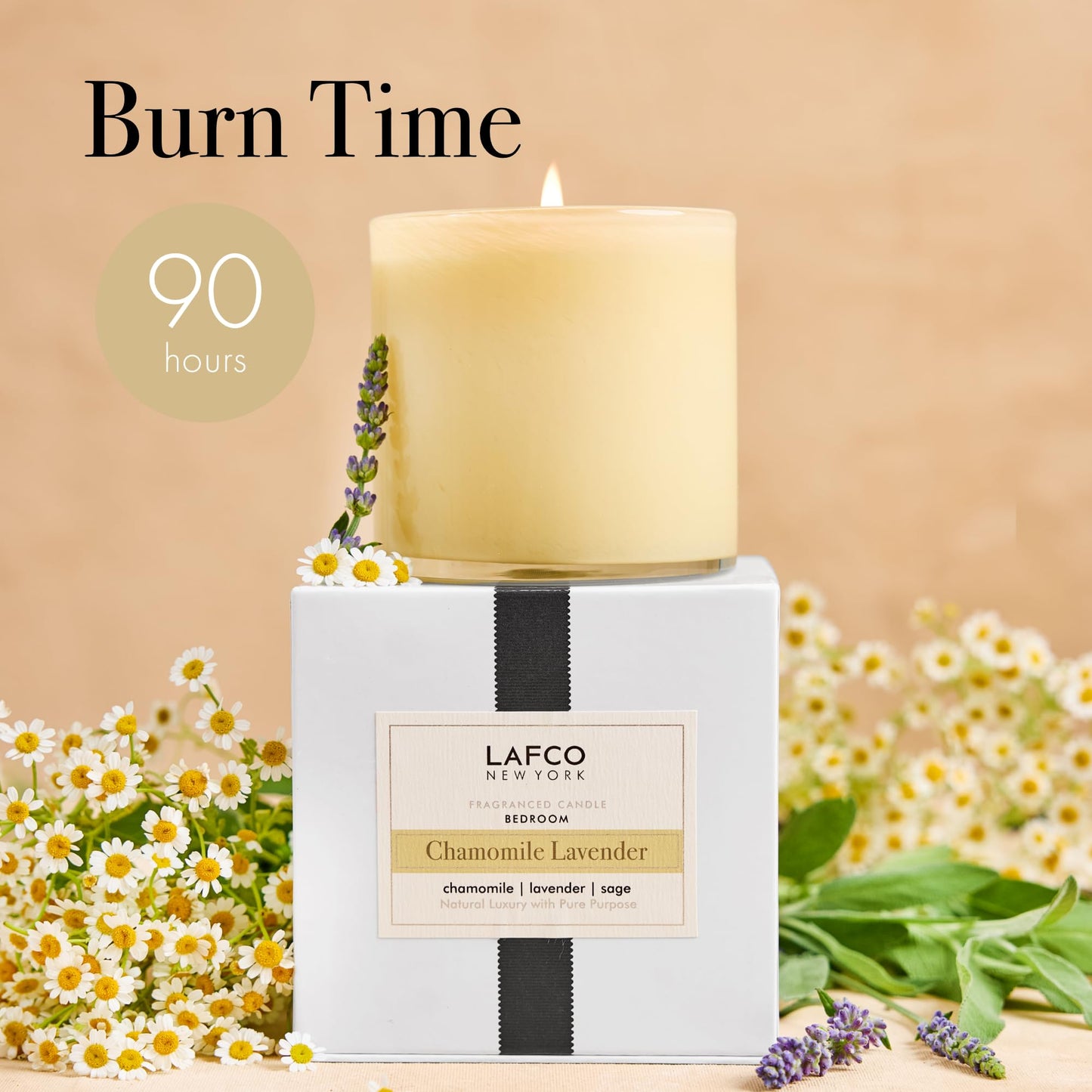 LAFCO New York Signature Candle Chamomile Lavender – 15.5 oz, 2 Pack, 90-Hour Burn Time