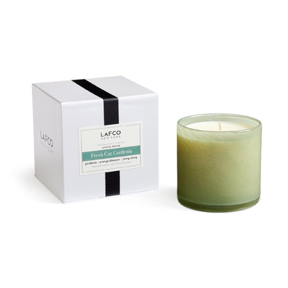 LAFCO New York Signature Candle: Fresh Cut Gardenia, 15.5 oz | 90-Hour Burn
