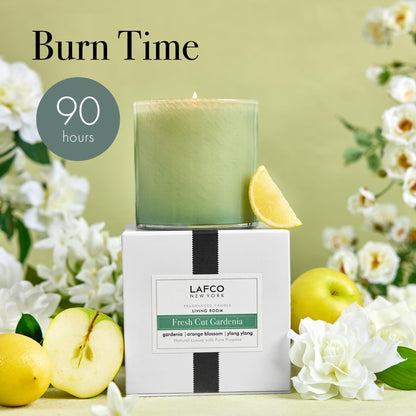 LAFCO New York Signature Candle: Fresh Cut Gardenia, 15.5 oz | 90-Hour Burn