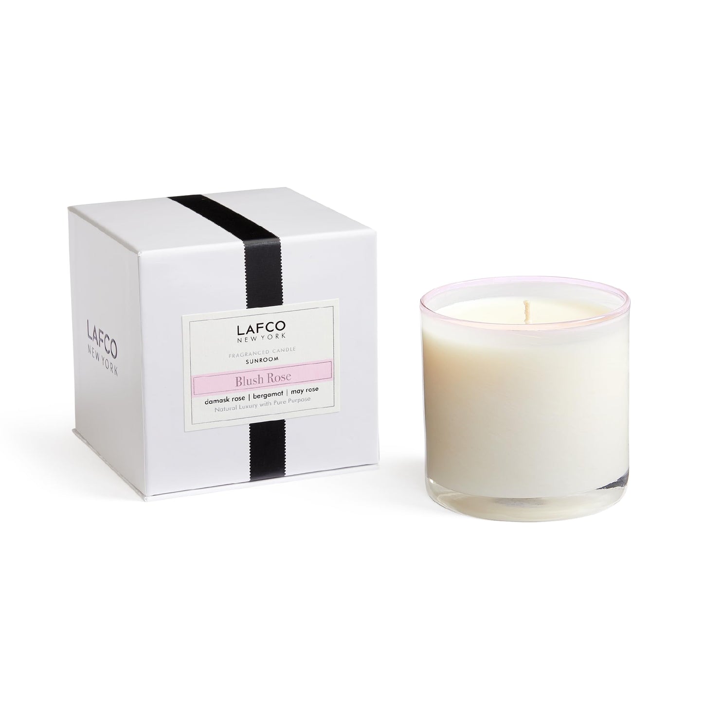 LAFCO New York Signature Candle – Blush Rose (15.5 oz, 90-Hour Burn Time)
