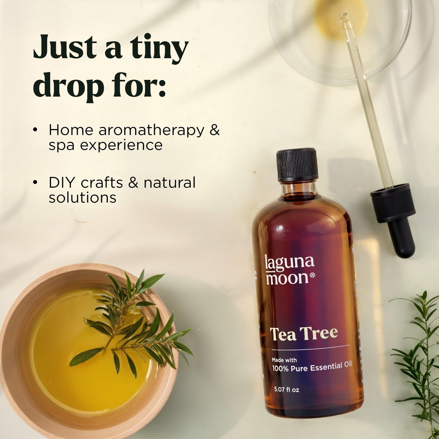 Lagunamoon Australian Tea Tree Essential Oil 150ml – XXL Bottle for Candle Making & Aromatherapy