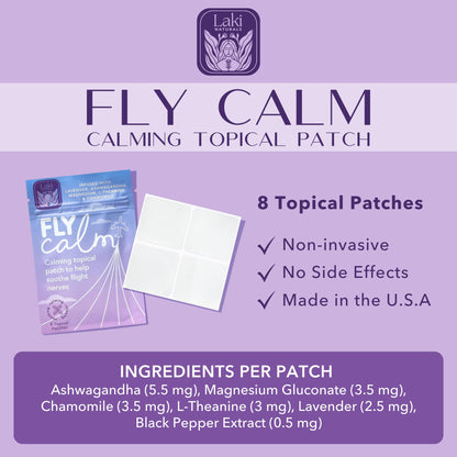 Laki Naturals Fly Calm Patch (2-Pack, 8 per Pack) – Plant-Based Travel Calm