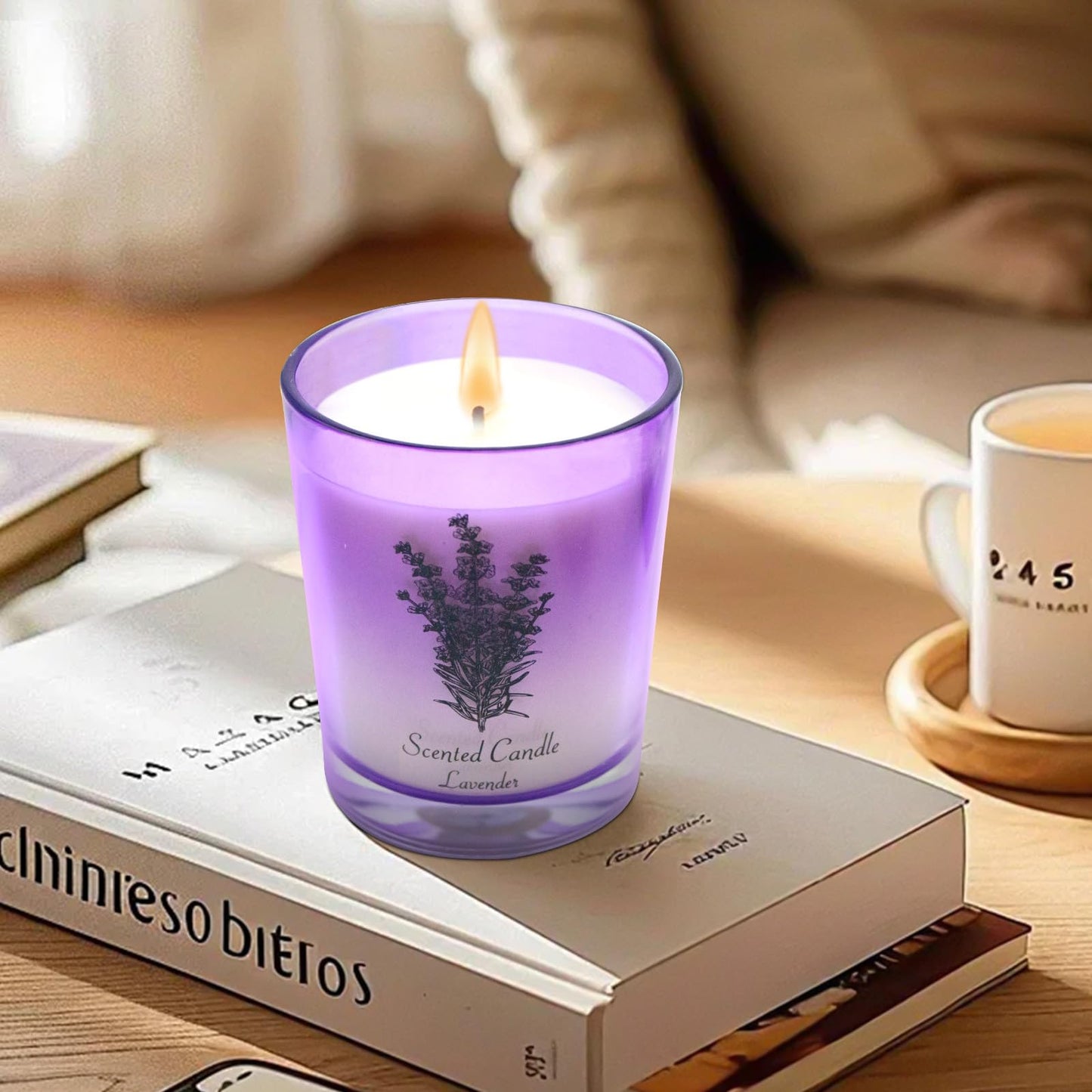 Lamway Lavender Soy Candle 8 oz — Aromatherapy, 45h Burn, Gift for Her