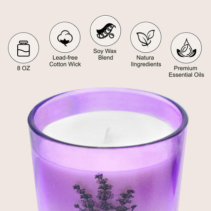 Lamway Lavender Soy Candle 8 oz — Aromatherapy, 45h Burn, Gift for Her