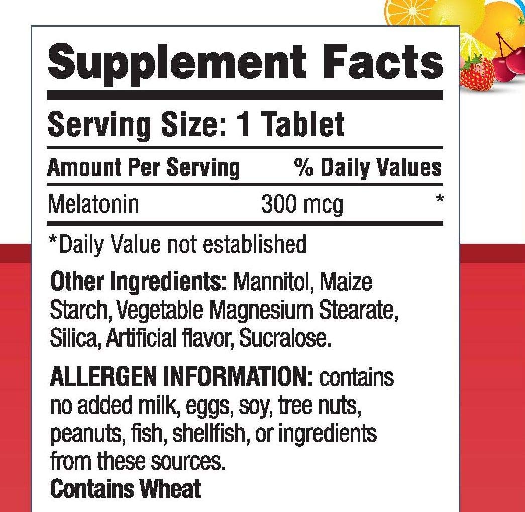 Landau Melty Melatonin 0.3mg (300mcg) Cherry – 250 Tablets | Made in USA, Kosher