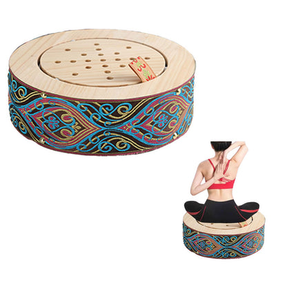 LANYANZI Smokeless Moxa Cone Burner Box – Wood Moxibustion Stool for Hips & Abdomen