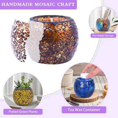 Larcenciel Mosaic Glass Scented Candles 4-Pack – Rose, Lavender, Coffee & Vanilla