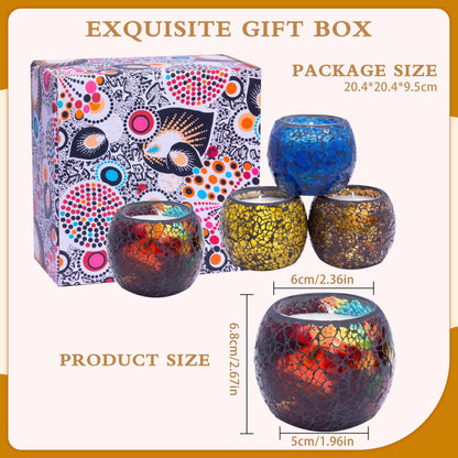 Larcenciel Mosaic Glass Scented Candles 4-Pack – Rose, Lavender, Coffee & Vanilla