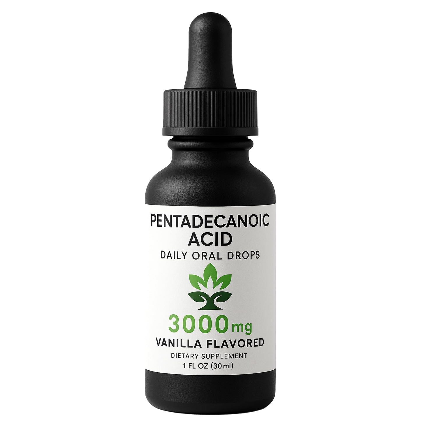 Laré Naturals C15:0 Pentadecanoic Acid Supplement - Vanilla Drops, 3000 mg per Bottle, 1 fl oz