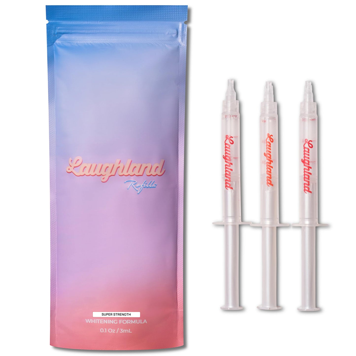 Laughland Super Strength Teeth Whitening Gel 3 Pack – 11% Hydrogen Peroxide, Mint, Glycerin & Aloe | At-Home Dental Care