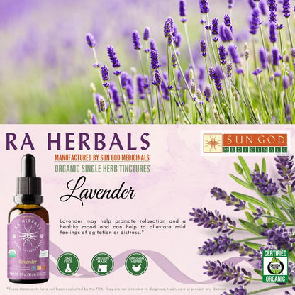 Organic Lavender Tincture - STRESS RELIEF, PAIN RELIEF, RELAXATION