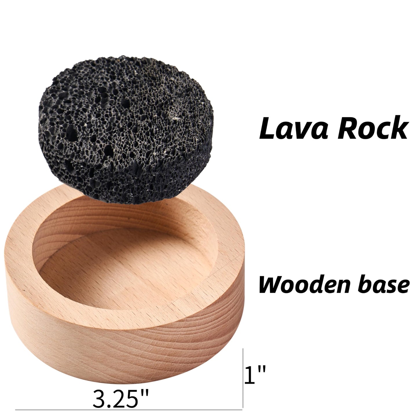 Small Passive Lava Rock Diffuser for Essential Oils — Desk, Office, Car