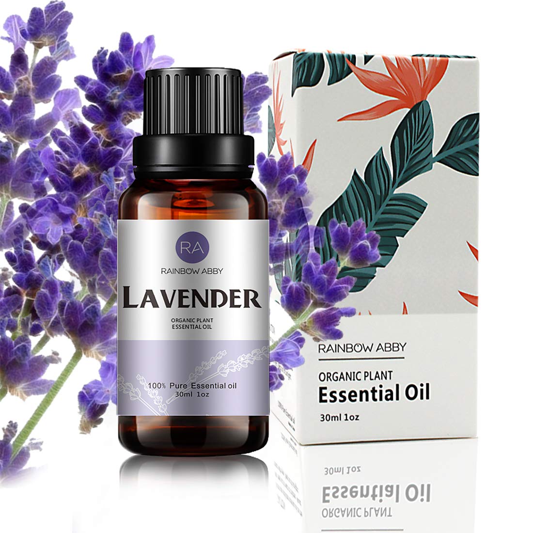Lavender Essential Oil (30ML) - 100% Pure, Natural & Organic - Diffuser, Massage, Skin Care | Rainbow Abby