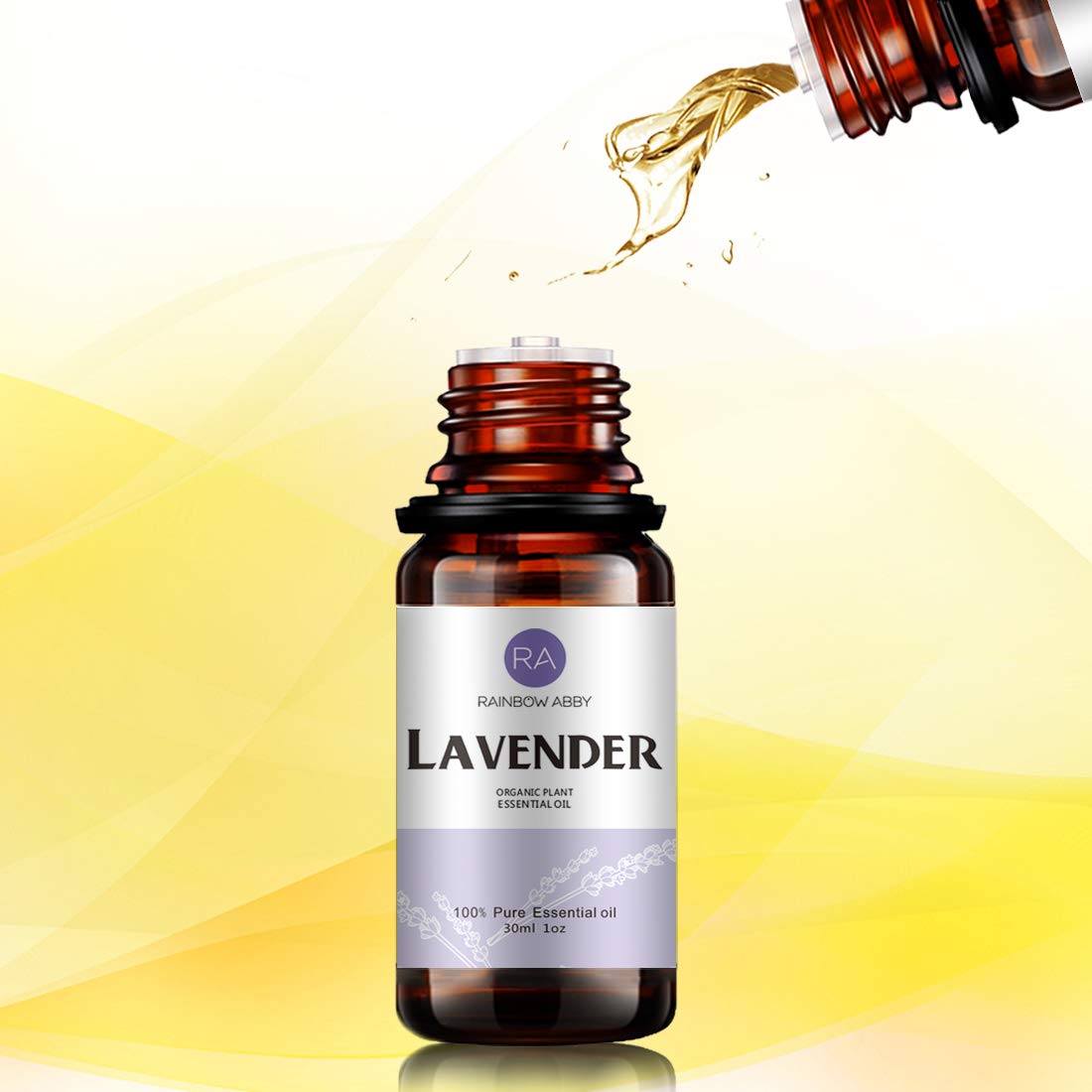 Lavender Essential Oil (30ML) - 100% Pure, Natural & Organic - Diffuser, Massage, Skin Care | Rainbow Abby