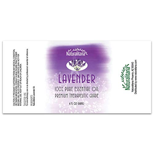 Naturalitana Lavender Essential Oil - 4 fl oz | Therapeutic Grade, Vegan & Cruelty-Free