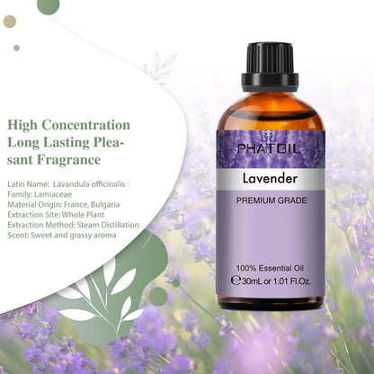 Lavender Essential Oil 30ml (1.01 fl oz) by PHATOIL | Aromatherapy, Diffuser & DIY Soap & Candle Making
