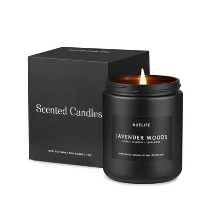 Lavender & Wood Scented Candle for Men | Masculine Gift