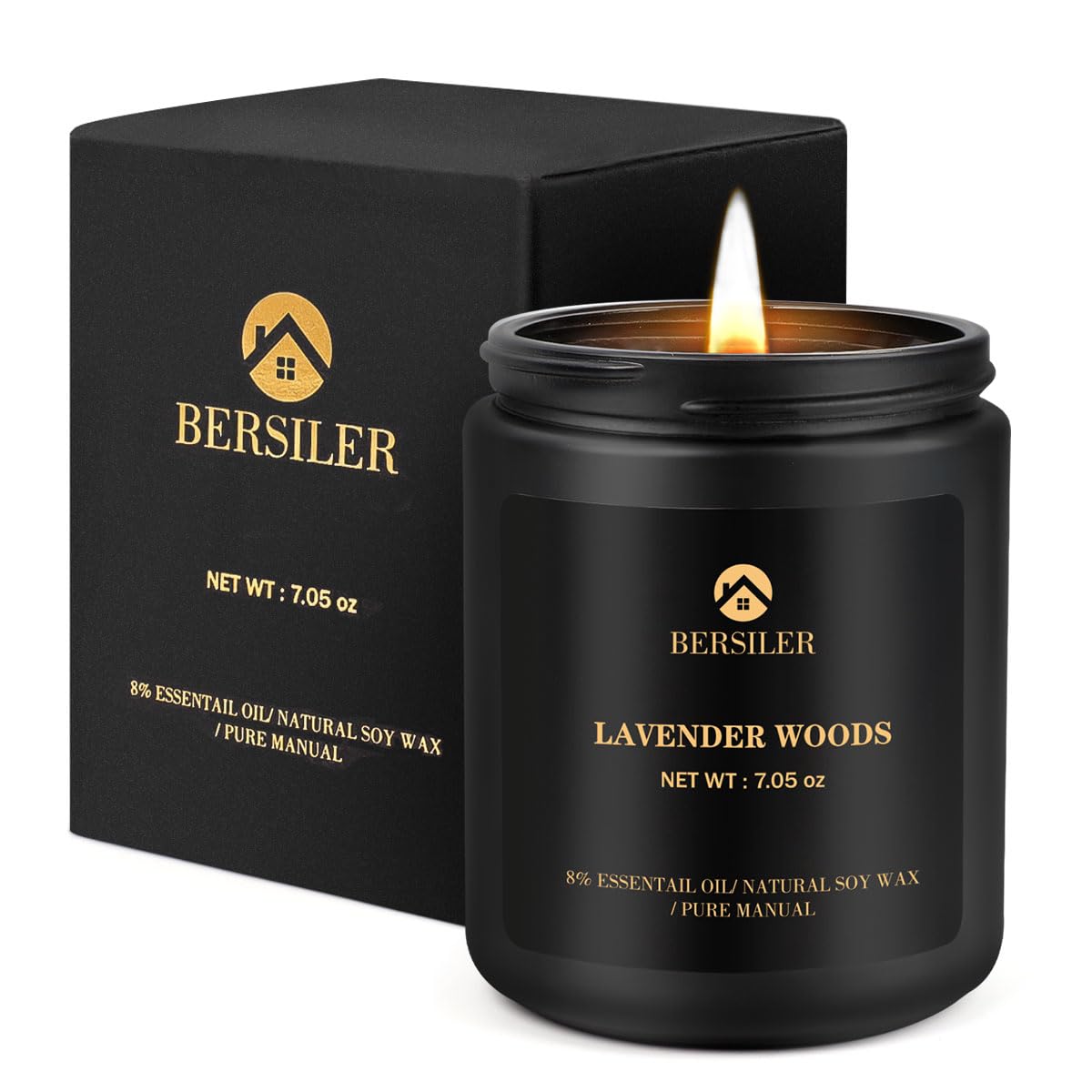 Lavender Wood Scented Candle for Men | Aromatherapy & Relaxation Gift
