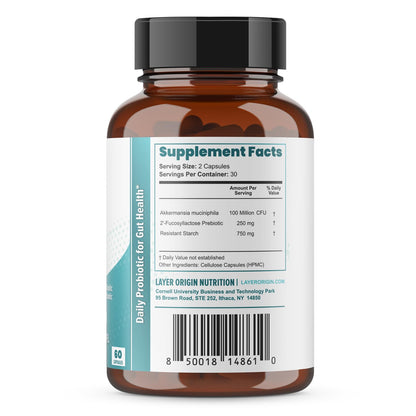 Layer Origin Akkermansia muciniphila Probiotic – PureHMO Prebiotic, Live Strain, 30-Day