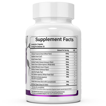 Lazpowfi Lymphatic Drainage Supplements – 1540mg Lymph System Support, 60 Capsules
