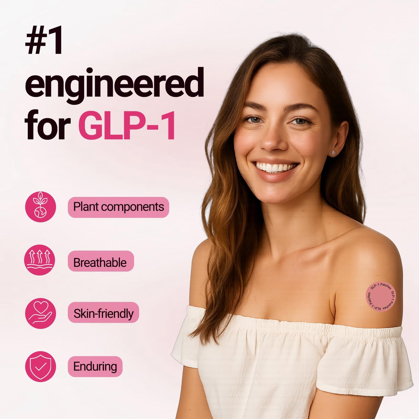 Le Tian Xian GLP-1 Patch – 8-Hour Wear, Gentle Hypoallergenic Formula, 30 Patches (Pack of 2)