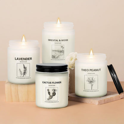 Lavender Candle Gift Set – 6-Pack, Natural Soy Wax Candles