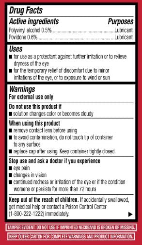 Leader Artificial Tears Lubricant Eye Drops – PVA 0.5%, Povidone 0.6% | Sterile, 0.5 fl oz