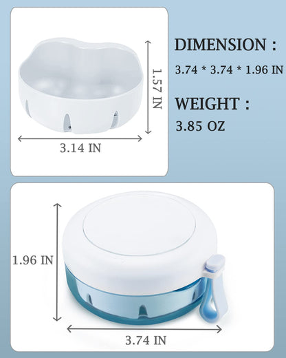Denture Case - Leak-Proof Travel Box with Magnetic Mirror & Strainer