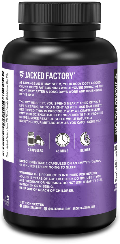 Lean PM Night Time Fat Burner & Sleep Aid – Stimulant-Free | Jacked Factory