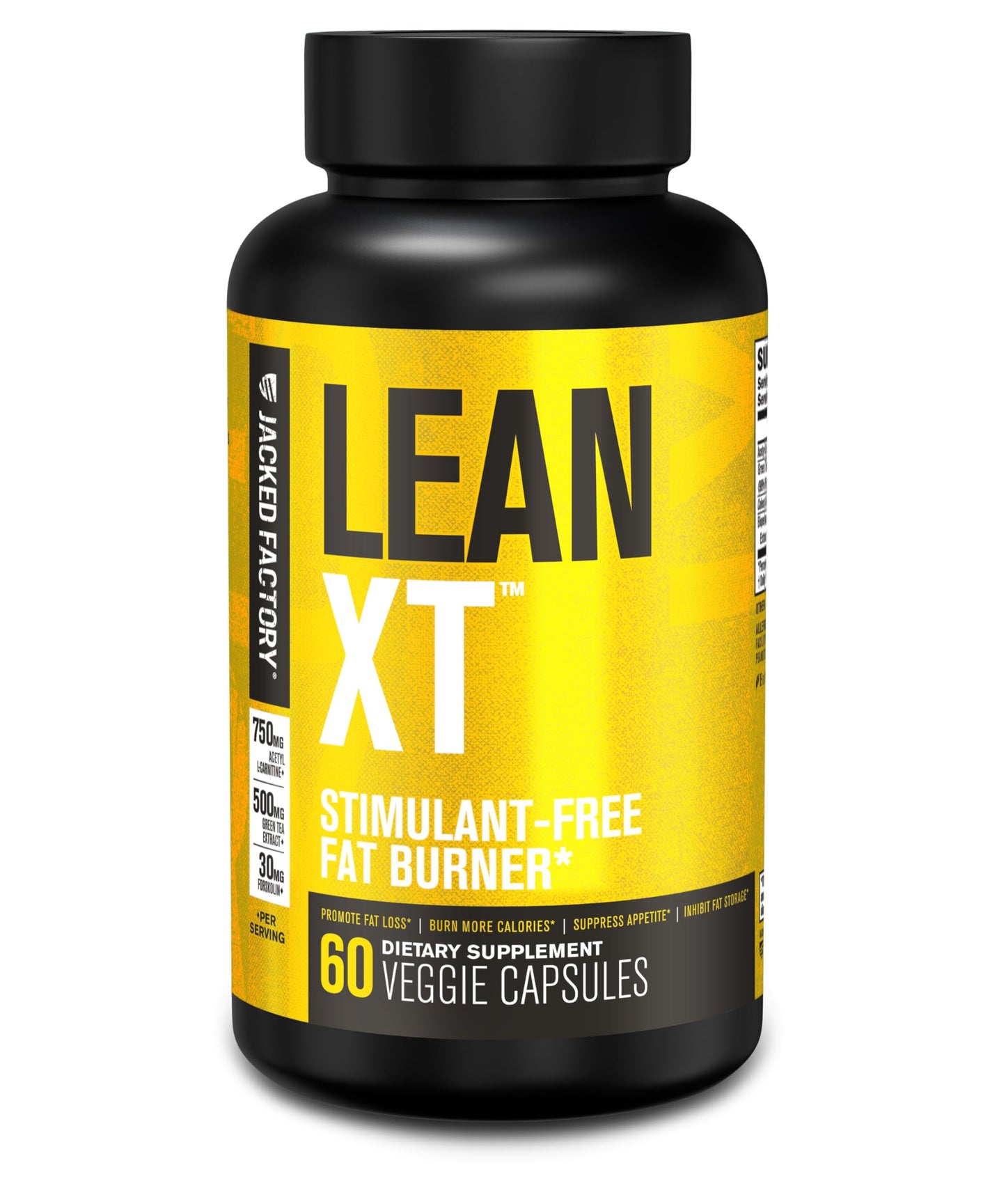 Jacked Factory Lean-XT Caffeine Free Fat Burner | Non-Stim Weight Loss & Metabolism Booster