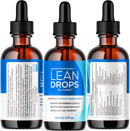 (3 Pack) Lean Drops – LeanDrops Liquid Formula | All-Natural Premium Wellness Supplement | 3 Bottles (3 Months)