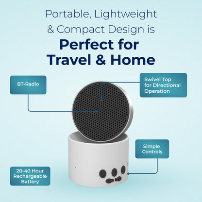 LectroFan Micro 2: Portable Bluetooth Speaker & White Noise Machine for Travel — 11 Non-Looping Sounds