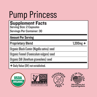 Legendairy Milk Pump Princess Lactation Supplement – Increase Milk Supply (60 Capsules) – Fenugreek-Free