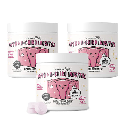 Legendairy Milk Pure Inositol Chewable Tablets 40:1 | Hormonal Balance & Fertility Support (90-Day Pack)