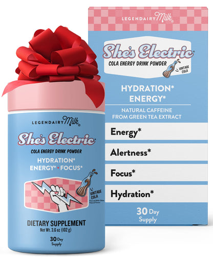 Legendairy Milk She's Electric – Cola Flavor Energy Powder | Sugar Free & Calorie Free, Vitamin B6 & B12