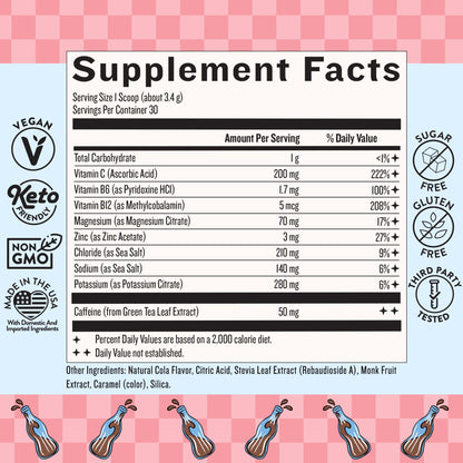 Legendairy Milk She's Electric – Cola Flavor Energy Powder | Sugar Free & Calorie Free, Vitamin B6 & B12