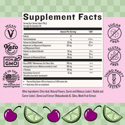 Legendairy Milk She’s Sleepy™ – Cherry Limeade – Nightly Sleep Aid, Sugar Free Drink Mix with Magnesium Glycinate & Ashwagandha – Relaxation & Restful Sleep