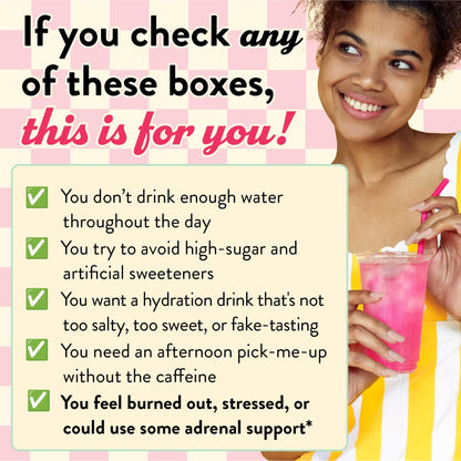 Legendairy Milk She’s Thirsty – Strawberry Lemonade Hydration Packets | Cortisol Support & Adrenal Health | Coconut Water Electrolytes 18 ct