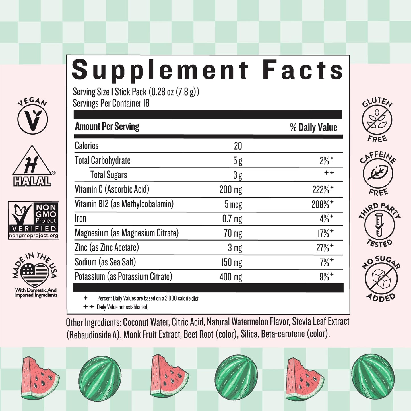 Legendairy Milk She’s Thirsty Watermelon Hydration Packets | Cortisol & Adrenal Support | No Sugar Added 18 ct