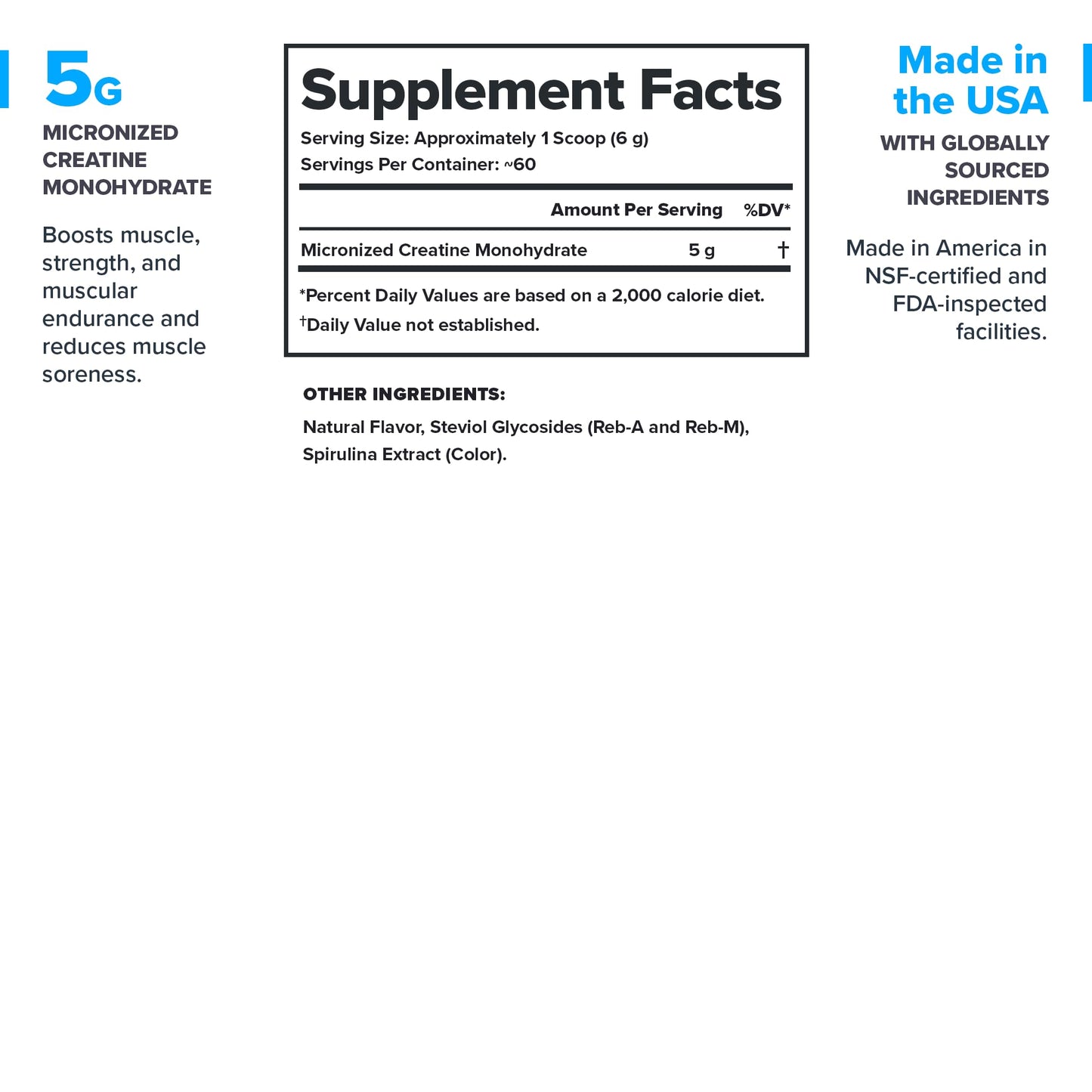 LEGION Micronized Creatine Monohydrate Powder – Blue Raspberry (60 Servings) | Muscle Gain & Recovery