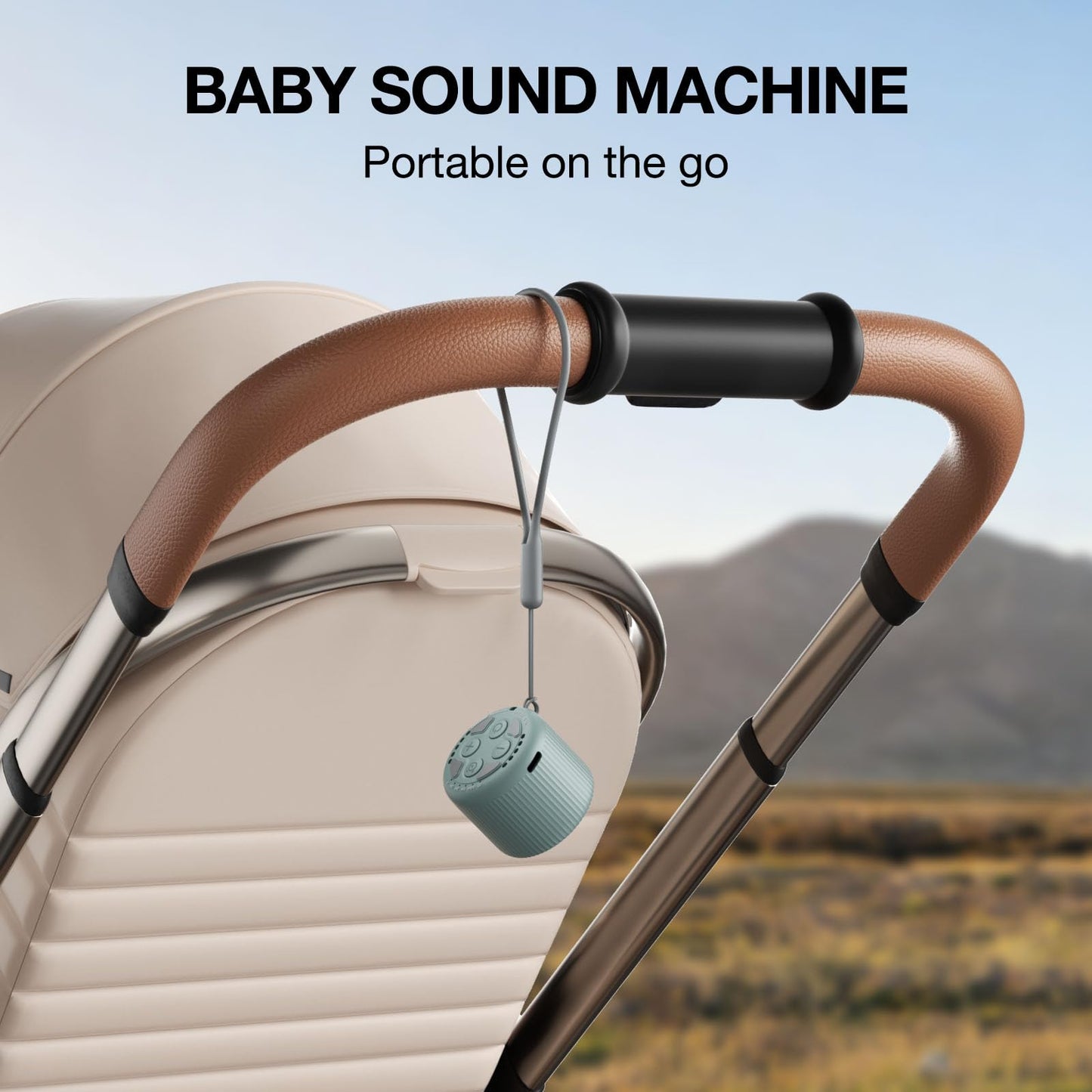 LEICEX White Noise Machine Mini Travel Sound Machine – 15 Sounds, 22h Battery, Slate
