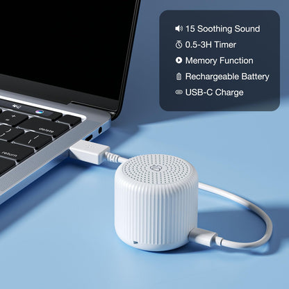 LEICEX Portable Travel Sound Machine — 15 Non-Looping Sounds, 22h Battery, USB-C