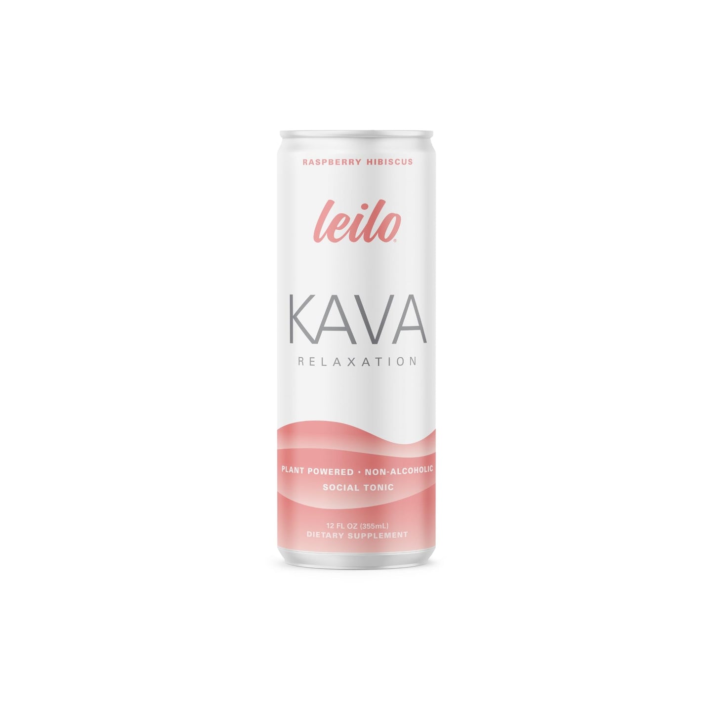 LEILO Kava-Powered Sparkling Relaxation Drink | Raspberry Hibiscus 12-Pack | Non-Alc Calming Beverage