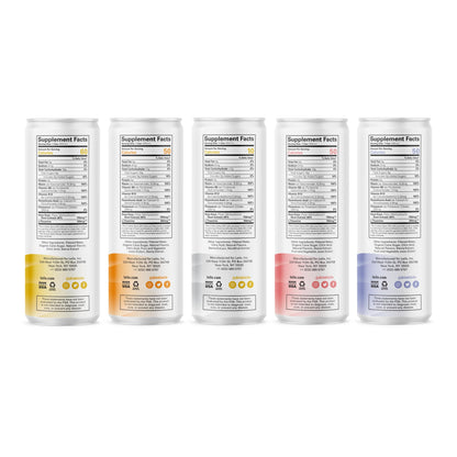 LEILO Kava-Powered Sparkling Relaxation Drink - Variety Sampler 6-Pack | 12 oz Cans | Non-ALC