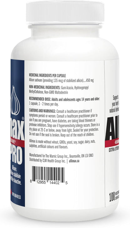Lekullna Allicin Garlic Supplement 450mg – Immune Support, Spanish-Grown Garlic, 100 Vegicaps