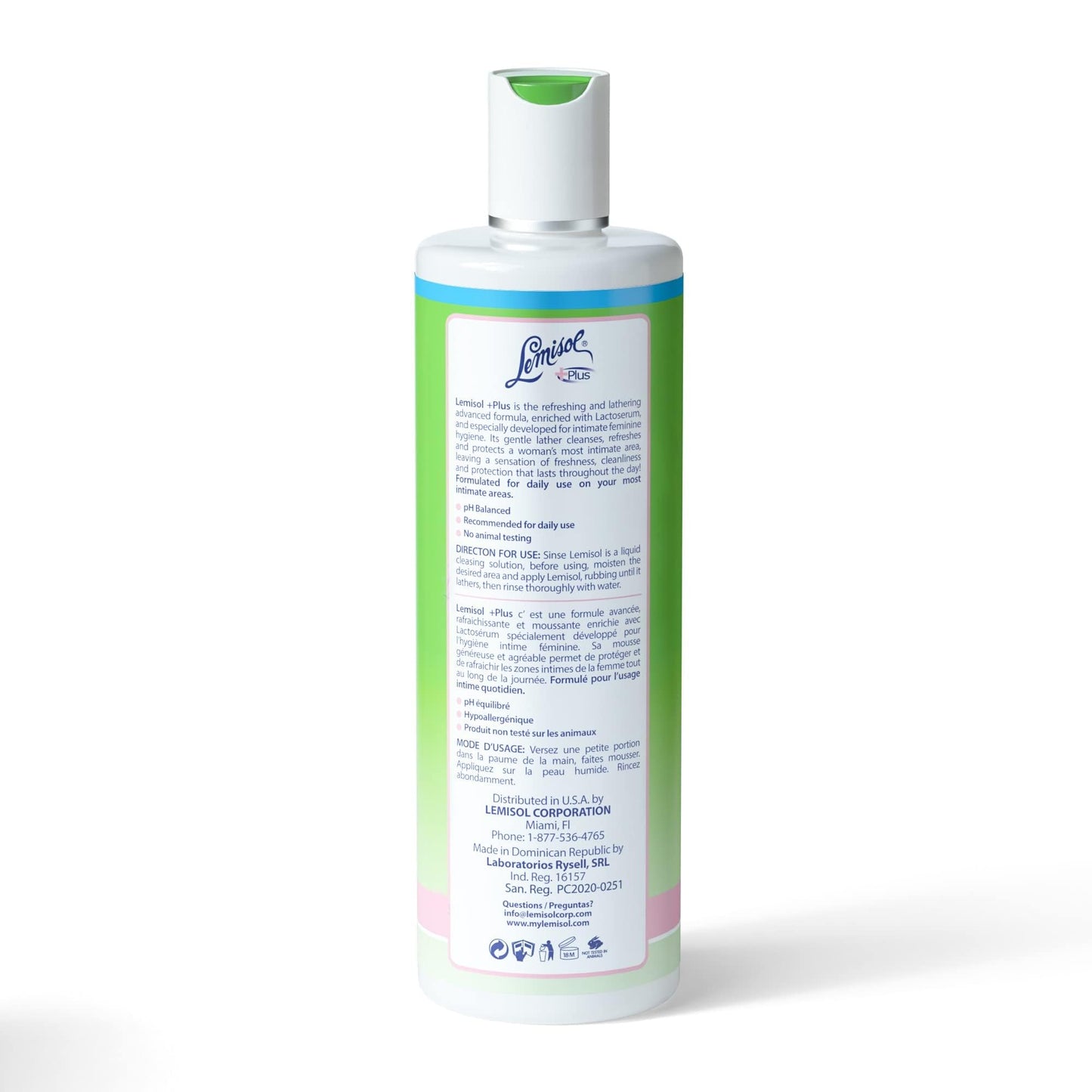 Lemisol Feminine Wash | Daily Hypoallergenic Cleanser - 16 fl oz Bottle