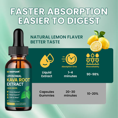 Liposomal Kava Kava Drops for Calm & Sleep – Vegan Liquid 2 oz with GABA, Ashwagandha & Magnesium