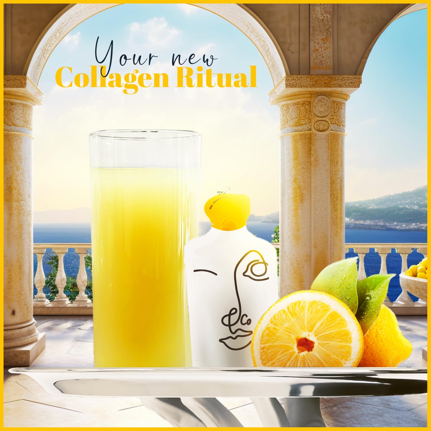 LEMON & CO. Liquid Collagen for Women – 5000mg Marine Collagen, Organic Lemon & Vitamin C
