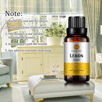 Lemon Essential Oil (30ML) – 100% Pure Organic Lemon Peel Oil for Diffuser & Massage